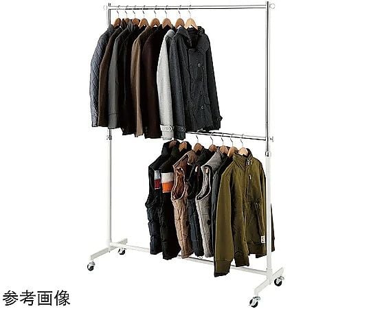 ハンガーラック 60-1369-39 重量用2段ハンガーラック クローム 幅120cmタイプ 61-818