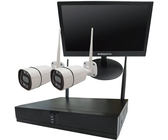 60-2412-31 ワイヤレス300万画素防犯カメラ（2台）・録画機 （HD2TB付