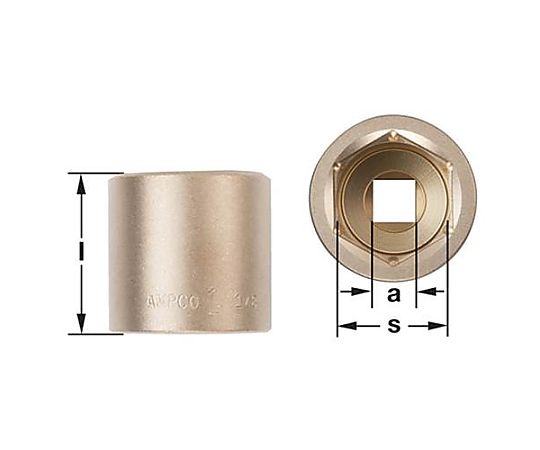 1/2"sqx30mm ソケット(ノンスパーキング)