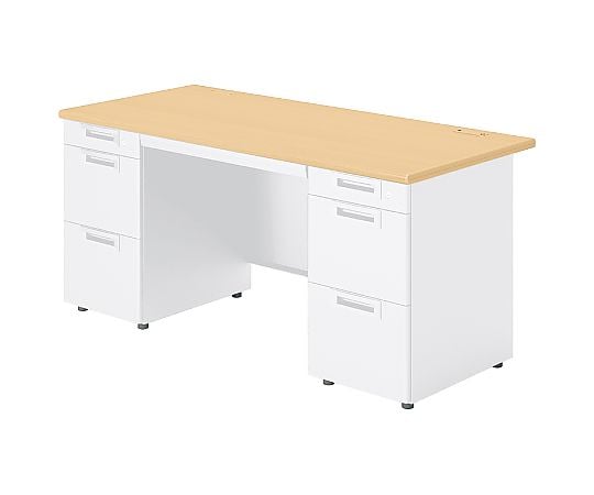 60-2883-59 SAシリーズ 両袖机 W1400×D700mm ミディアムウッド