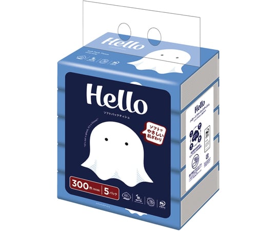 60-2998-92 ハローソフトパックティッシュ 1セット(150組×5個入) 5238