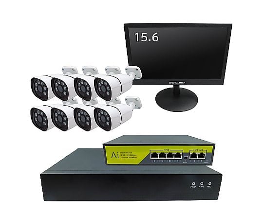 60-3183-83 400万画素NVR-PoE有線タイプ カメラ8台 録画機（8TB