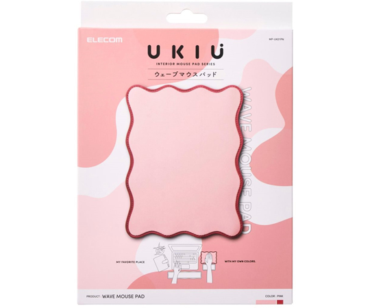 60-3256-31 マウスパッド ウェーブ UKIU ピンク MP-UK01PN