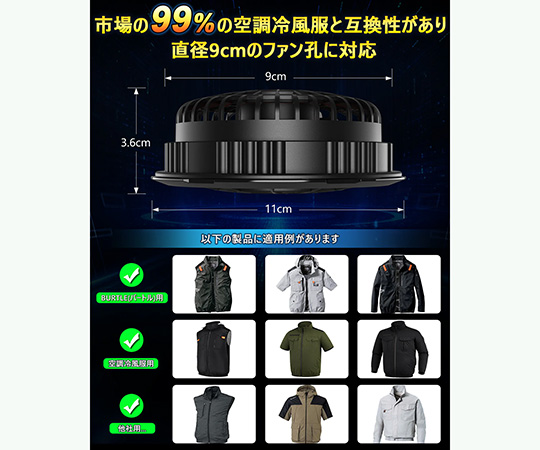 60-3316-85 COVELL 空調冷風服フルセット（濃紺S長袖+32V