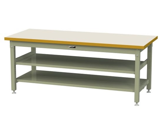 □ヤマテック ワークテーブルスーパータイプH740全面棚板付W1200×D750
