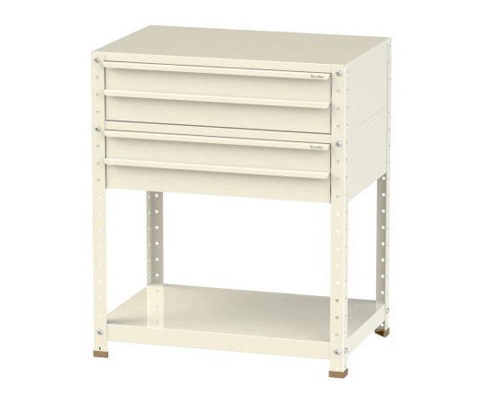 ヤマテック スペシャルワゴン 固定式 キャビネット浅型2段×1個、深型1段×2個グリーン ( W7H-SBM2-G ) ヤマテック スペシャルワゴン用キャビネット 浅型2段タイプ