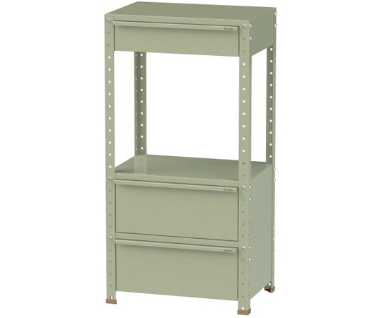 ヤマテック スペシャルワゴン移動式 キャビネット深型1段×2個グリーン ■▼868-3419 W6CSH-M2-G 1台 ヤマテック スペシャルワゴン 固定式 [外寸法：W600×D400