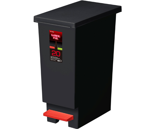 60-3825-13 ゴミ箱 20L ゲーミングペール ペダル レッド 【AXEL】 アズワン