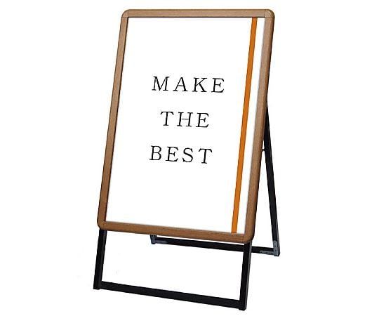 60-3835-67 ポスターグリップスタンド看板 屋内用 A1 片面 木目 アーム