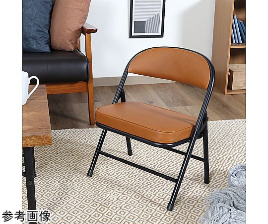 60-4110-35 折りたたみチェア ロータイプワイドPU BR 1ケース（4脚入