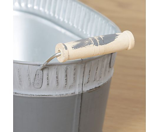 60-4117-21 ブリキバケツ アベル オーバル GY 1箱（6個入） 27742