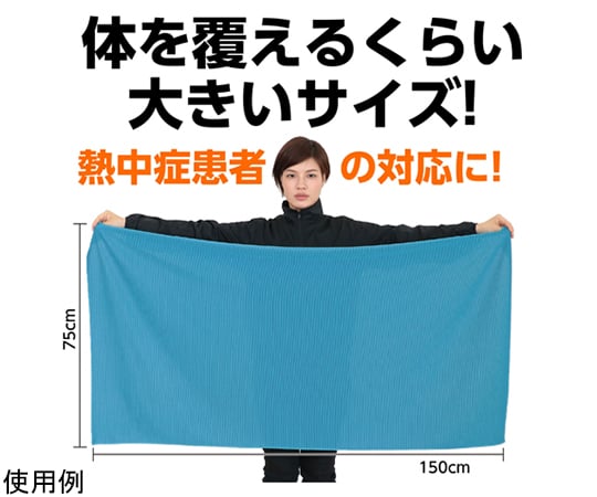 60-5965-36 冷感タオル 超大判サイズ スカイブルー 27749 【AXEL