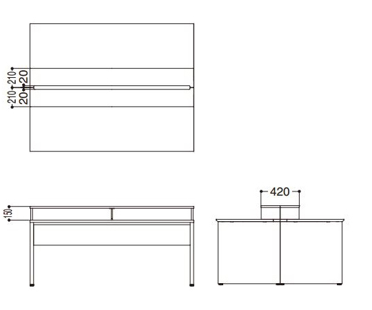 60-6099-83 FREI机上棚片面セット W1400×D210×H20 IC-FRE-W1400 OW