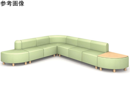 60-6148-54 ロビーチェア《ビナリー》 （ベンチ） レザー（AL） W1800