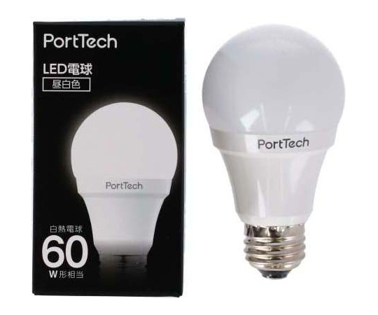 60-6325-44 PortTech LED電球広配光 60W相当 昼白色 PA60N26 【AXEL
