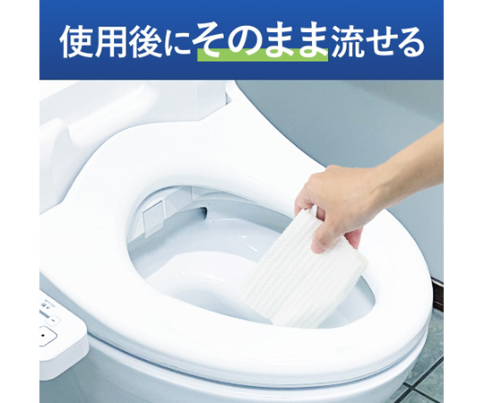 60-6505-60 流せるトイレのお掃除シート 大判 厚手 ミント 1パック(12