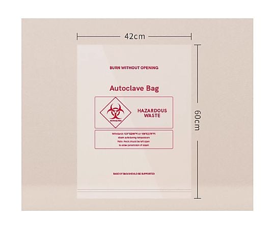 60-6951-21 オートクレーブ用廃棄バッグ 透明 310×660mm 1袋（50枚入