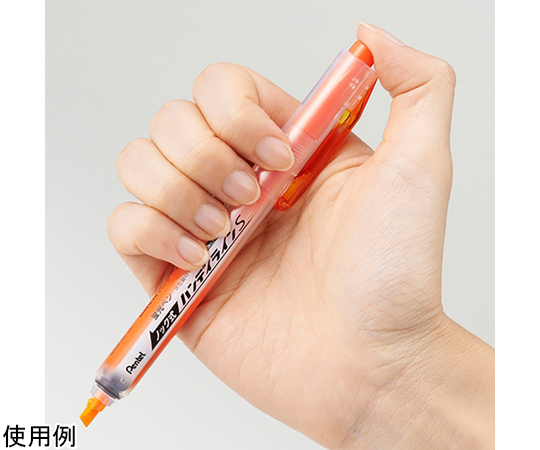 60-7160-74 蛍光ペン ノック式ハンディラインS オレンジ パック入り