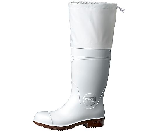 60-7323-42 JIS規格 超耐滑安全長靴 スーパーフード ホワイト 23.5cm