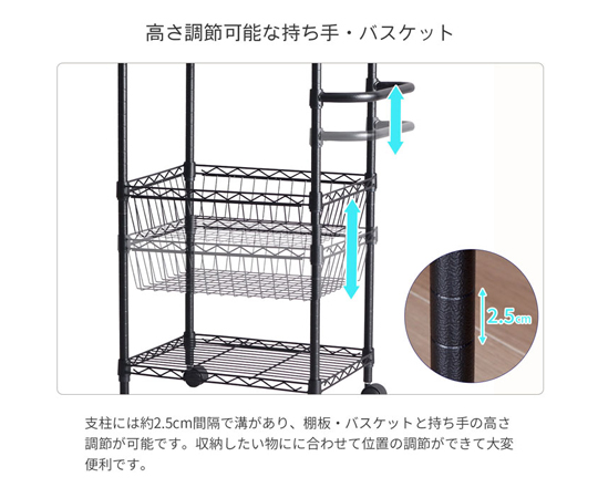 60-7331-76 NERO19φワゴン NERO-WGNﾌﾞﾗｯｸ 【AXEL】 アズワン