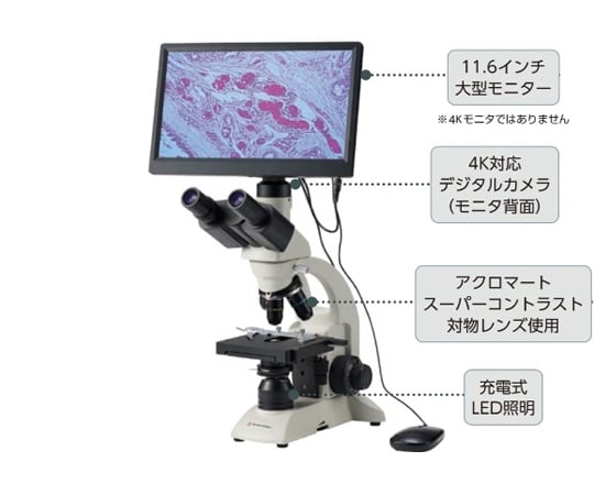 60-7660-11 HDMI 4Kデジタルマイクロスコープ 生物顕微鏡 BA81-6T