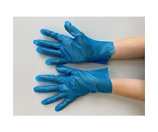 60-9220-22 ポリエチレン手袋ストレッチアルファ ブルー Mサイズ 2114B