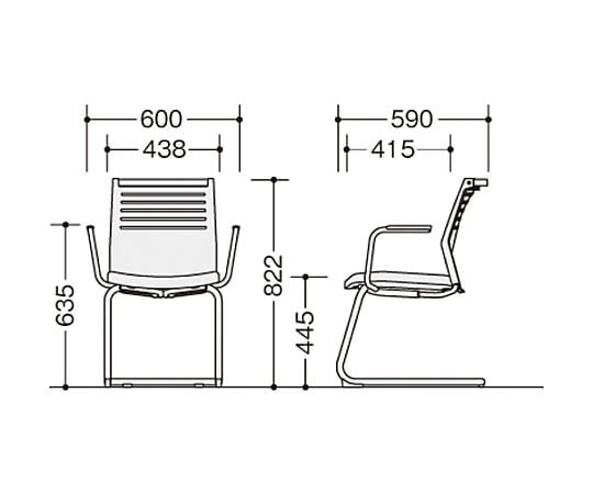 ミーティングチェアー（オセディアE290型） 肘付 キャンチレバー脚 背