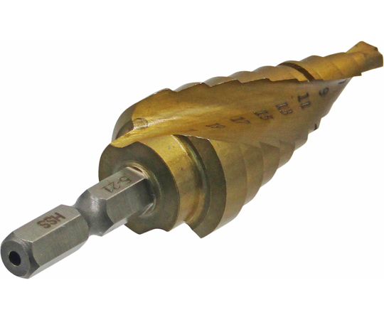 60-9555-54 真速スパイラルステップドリル（タケノコドリル） 9段 鉄工