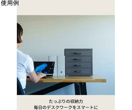 60-9587-80 くらしのストレージボックス4段 グレー NK-482GY 【AXEL