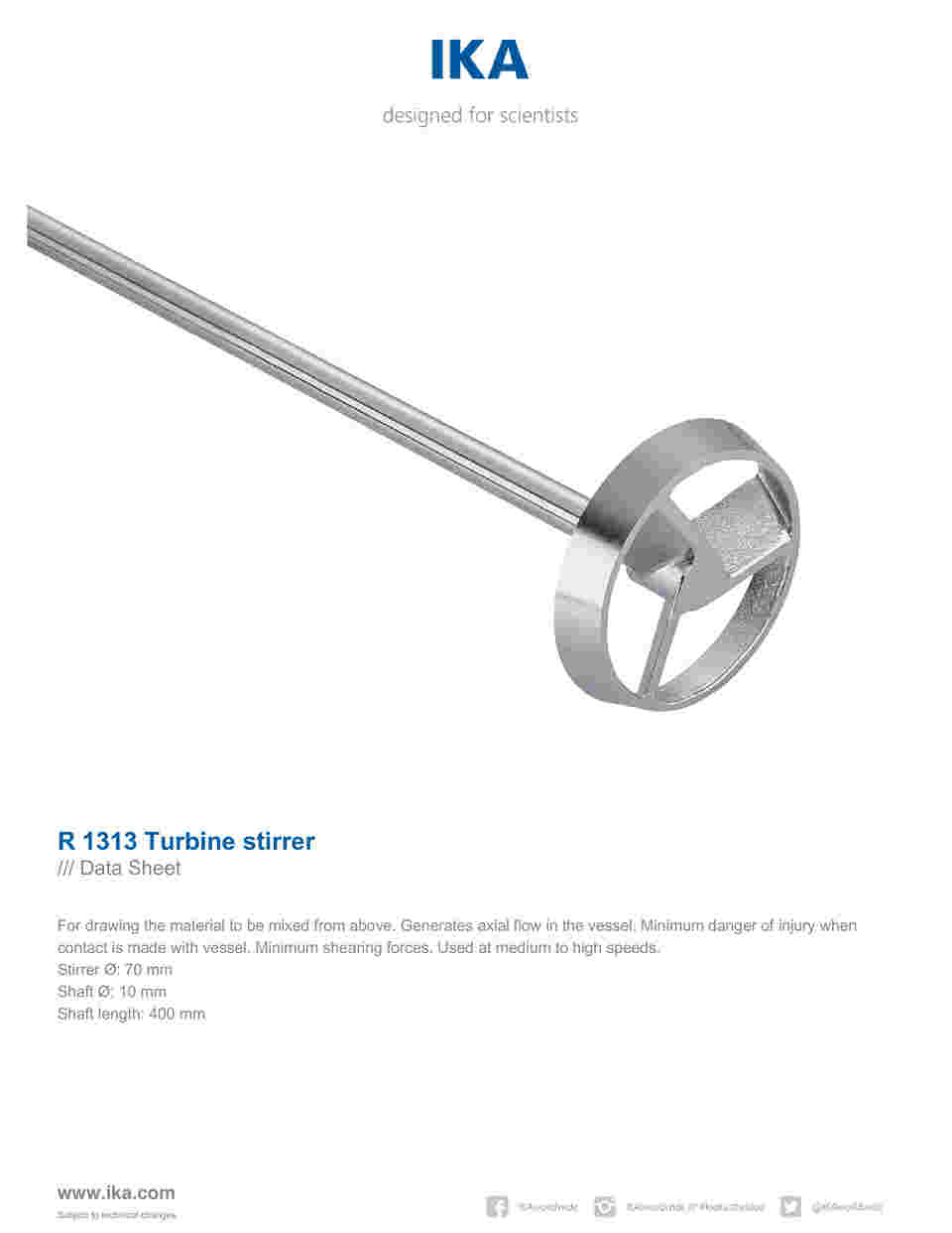 61-0005-37 タービン型撹拌羽根 70mm R 1313 【AXEL】 アズワン