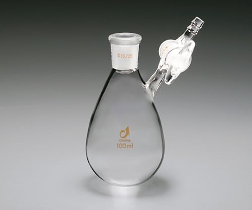 シュレンク管[ナス型二方コック]30mL 15/25‹透