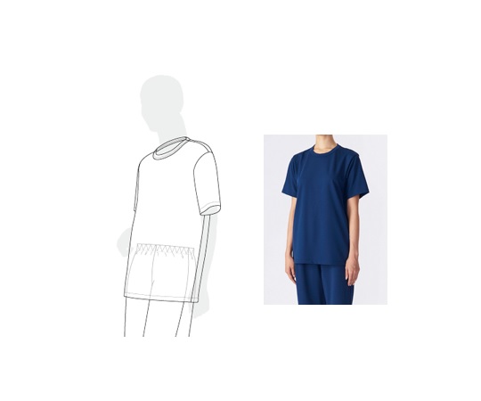 吸汗速乾快適インナーウエア半袖（紺）　Sサイズ