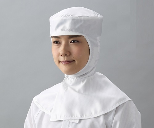 スタンダードツバ付きクリーンフード（白）　Mサイズ