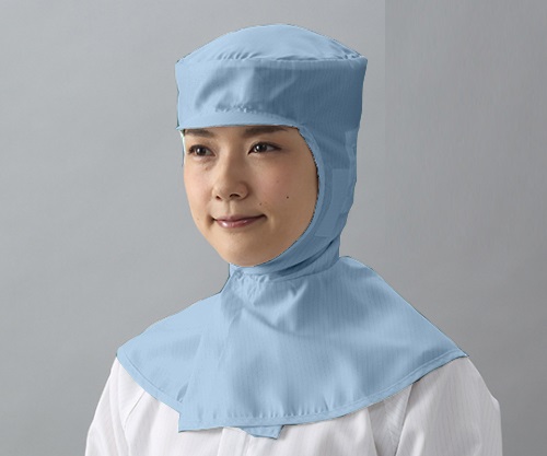 スタンダードツバ付きクリーンフード（青）　Lサイズ