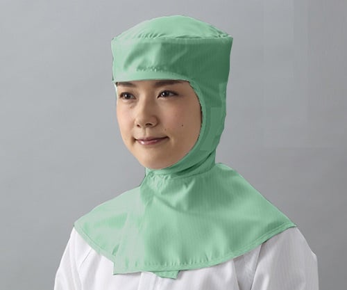 スタンダードツバ付きクリーンフード（緑）　Lサイズ