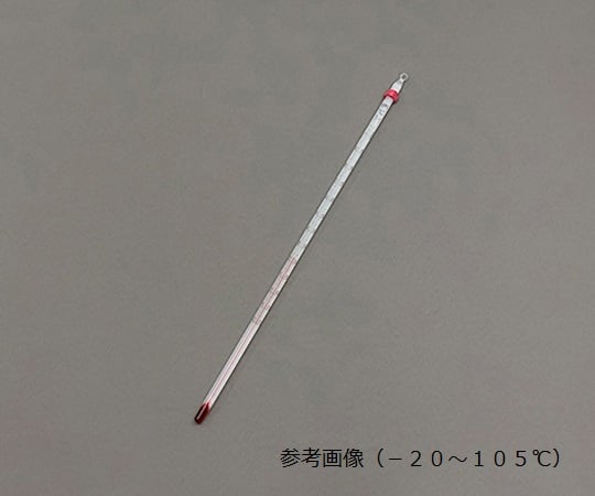 61-0096-78 赤液棒状温度計 0～＋100℃ スライドパック入り 0110-10