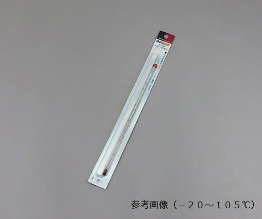 61-0096-78 赤液棒状温度計 0～＋100℃ スライドパック入り 0110-10
