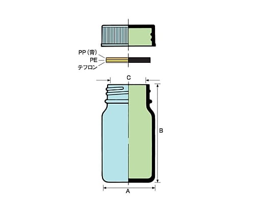 61-0149-89 軽量規格瓶（透明） No.5 100本入 0612-55 【AXEL】 アズワン