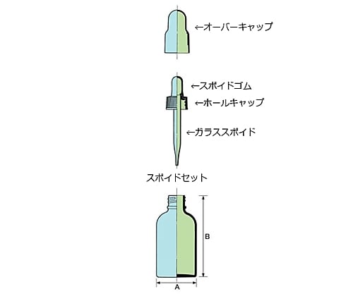 61-0154-13 スポイド瓶ＲＳ－１０ 褐色 直．２４本