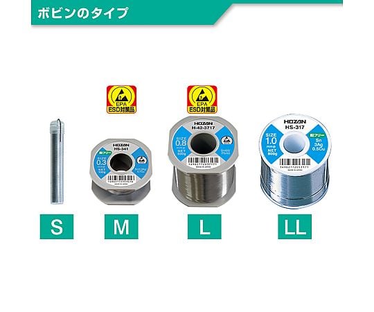 61-0484-08 鉛フリーハンダ 錫・銀・銅 0.8φ HS-313 【AXEL】 アズワン