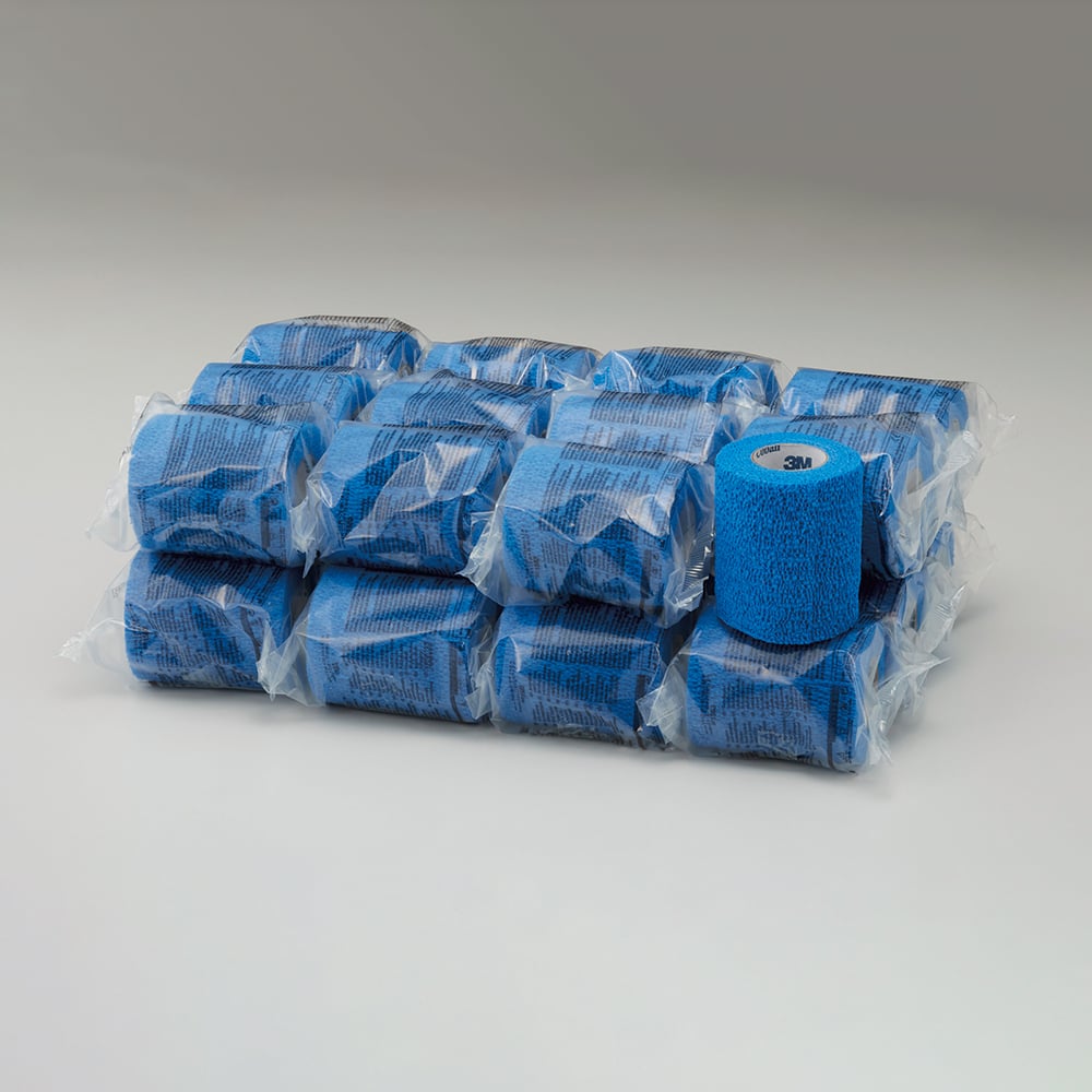 61-0502-83 コーバン（TM） 自着性弾力包帯（ブルー） 75.0mm×4.5m 1箱