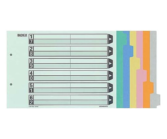 61-0550-09 カラー仕切カード A4横 5山 10組 ｼｷ-65 【AXEL】 アズワン