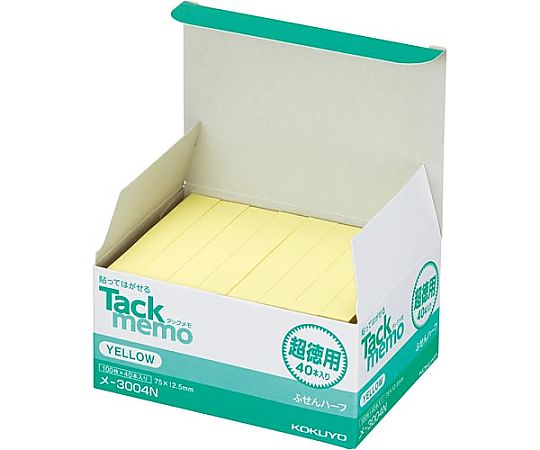 タックメモ超徳用 75×12.5 黄100枚40冊　ﾒ-3004