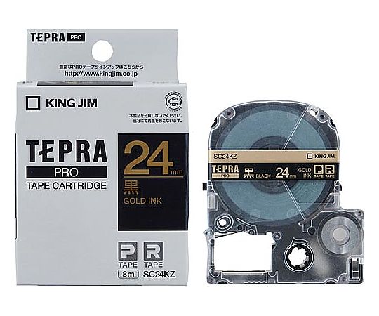 61-0600-10 テプラ PROテープ エコ 赤 24mm 黒字×5 1パック（5個入