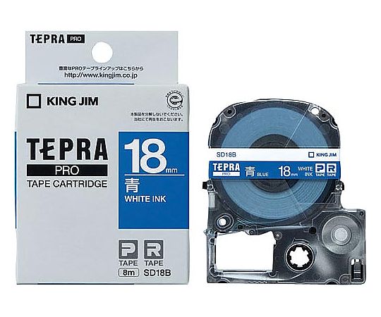 Tepra PRO Label Printer Tape Cartridge White Characters On Blue