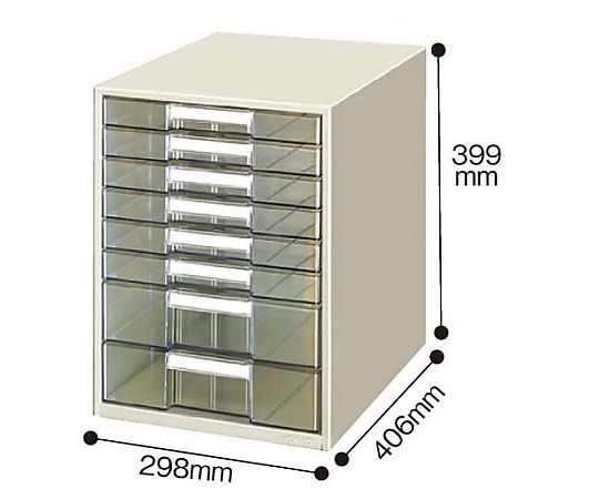 レターケース透明プラスチック引出しB4 浅6 深2 LC-BG608M｜アズ