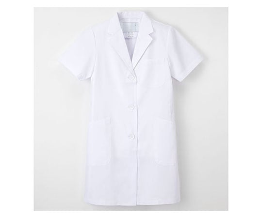 女子シングル半袖診察衣 ホワイト S