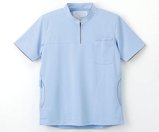 ニットシャツ ブルー LL