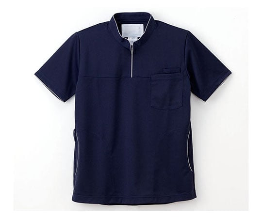 ニットシャツ ネイビー S