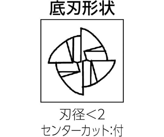 61-1272-95 超硬エンドミル スクエア φ1.5×刃長3.75 C-CES 4015 【AXEL